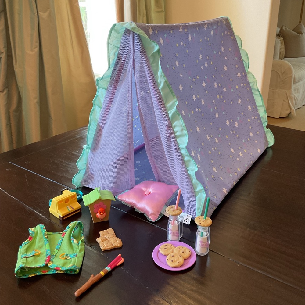 American girl Wellie wisher camping bundle